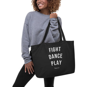 Fight, Dance, Play Capoeira | Oversized Organic Tote Bag