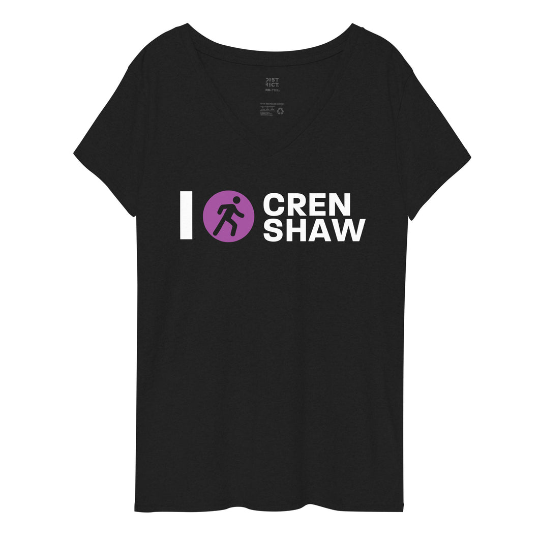 I Walk Crenshaw Women’s Recycled V-neck T-shirt