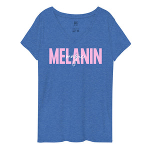 Melanin Magic Women’s Recycled V-neck T-shirt